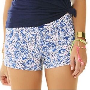 Lilly Pulitzer Walsh Shorts Indigo Star Crush Starfish Print 2